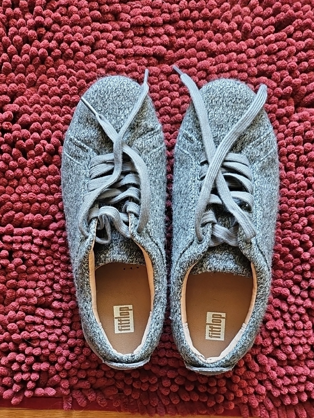🎉HP🎉 Fitflop Gray Knit Lace-Up Trainers